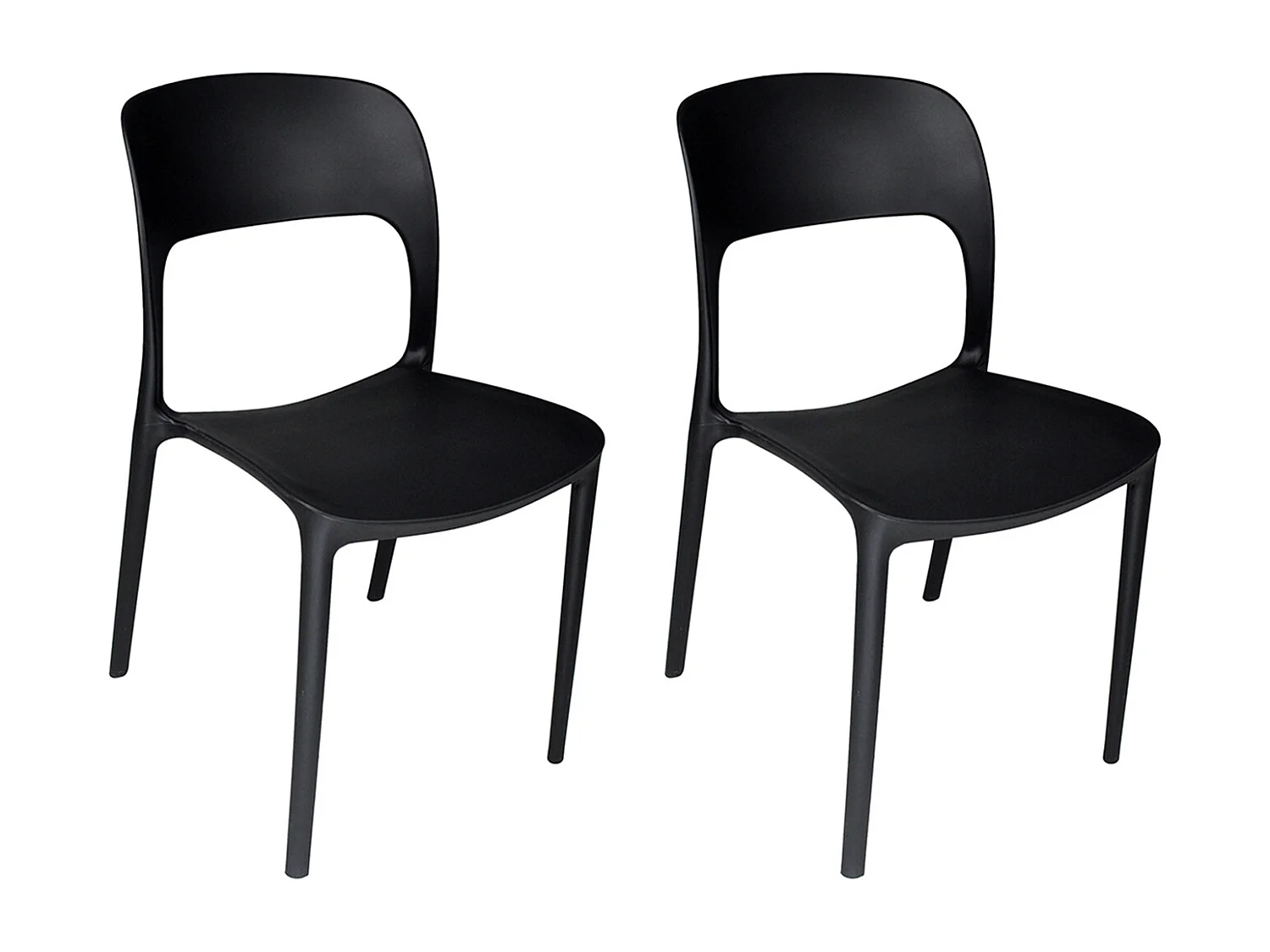 Sedia impilabile in polipropilene nera mod. Maya  (2 Pz.)
