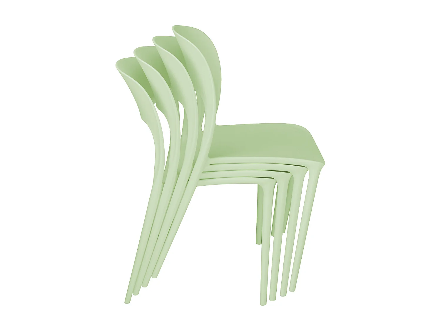 Sedia impilabile in polipropilene verde salvia mod. Maya  (2 Pz.)
