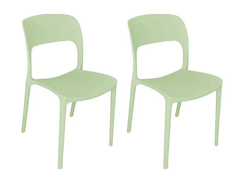 Sedia impilabile in polipropilene verde salvia mod. Maya  (2 Pz.)
