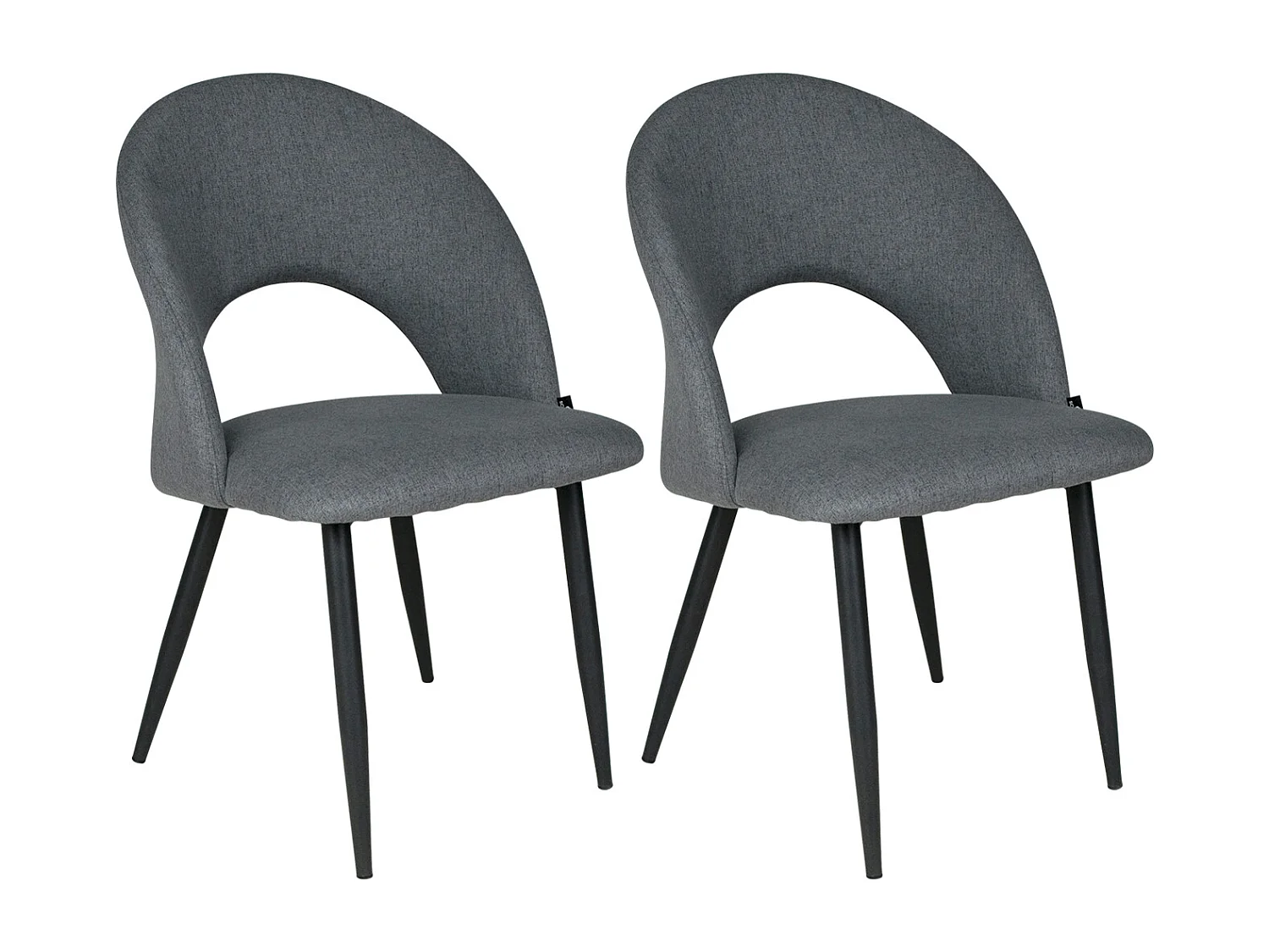 Sedia da pranzo imbottita in tessuto grigio scuro mod. Zoe (2pz.)