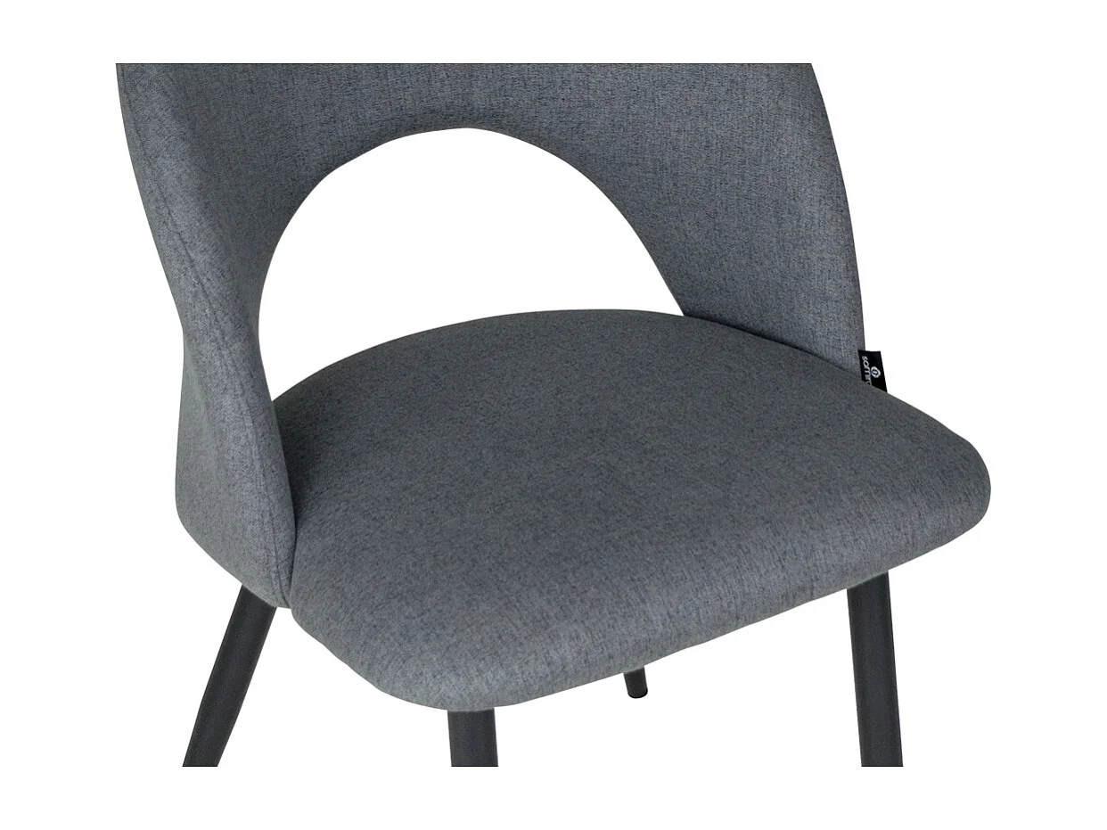 Sedia da pranzo imbottita in tessuto grigio scuro mod. Zoe (2pz.)