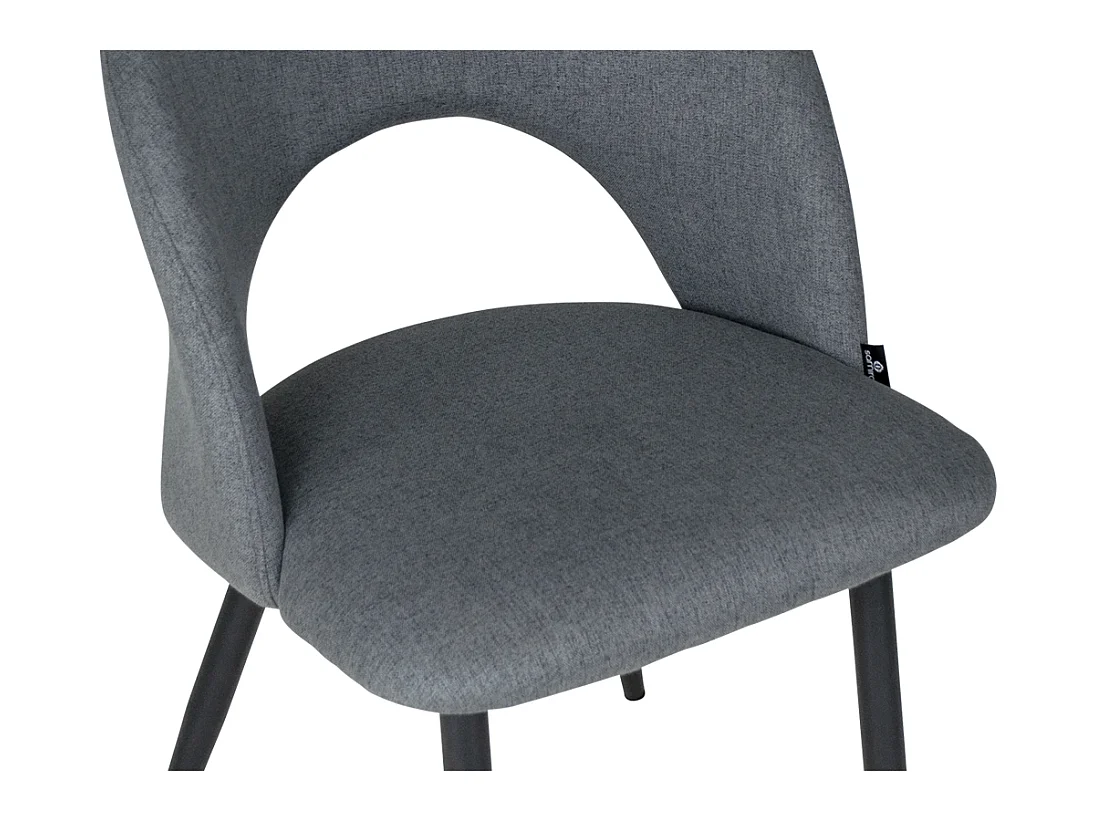 Sedia da pranzo imbottita in tessuto grigio scuro mod. Zoe (2pz.)