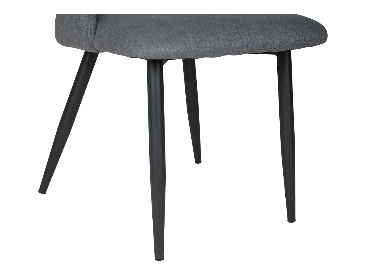Sedia da pranzo imbottita in tessuto grigio scuro mod. Zoe (2pz.)