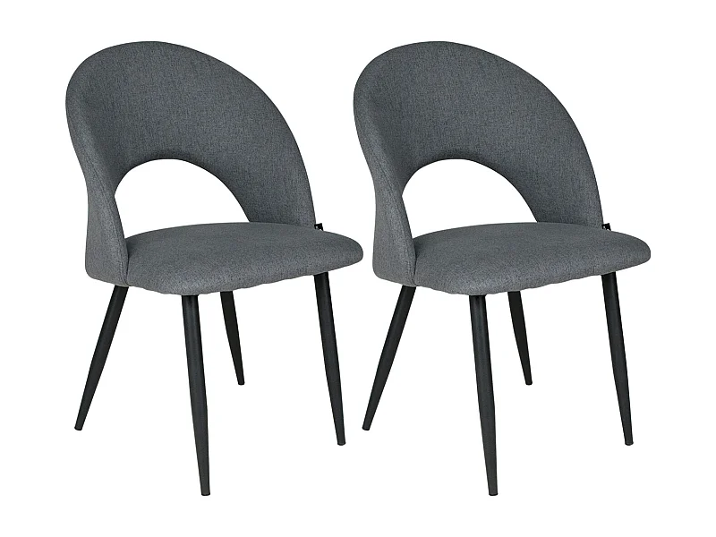 Sedia da pranzo imbottita in tessuto grigio scuro mod. Zoe (2pz.)