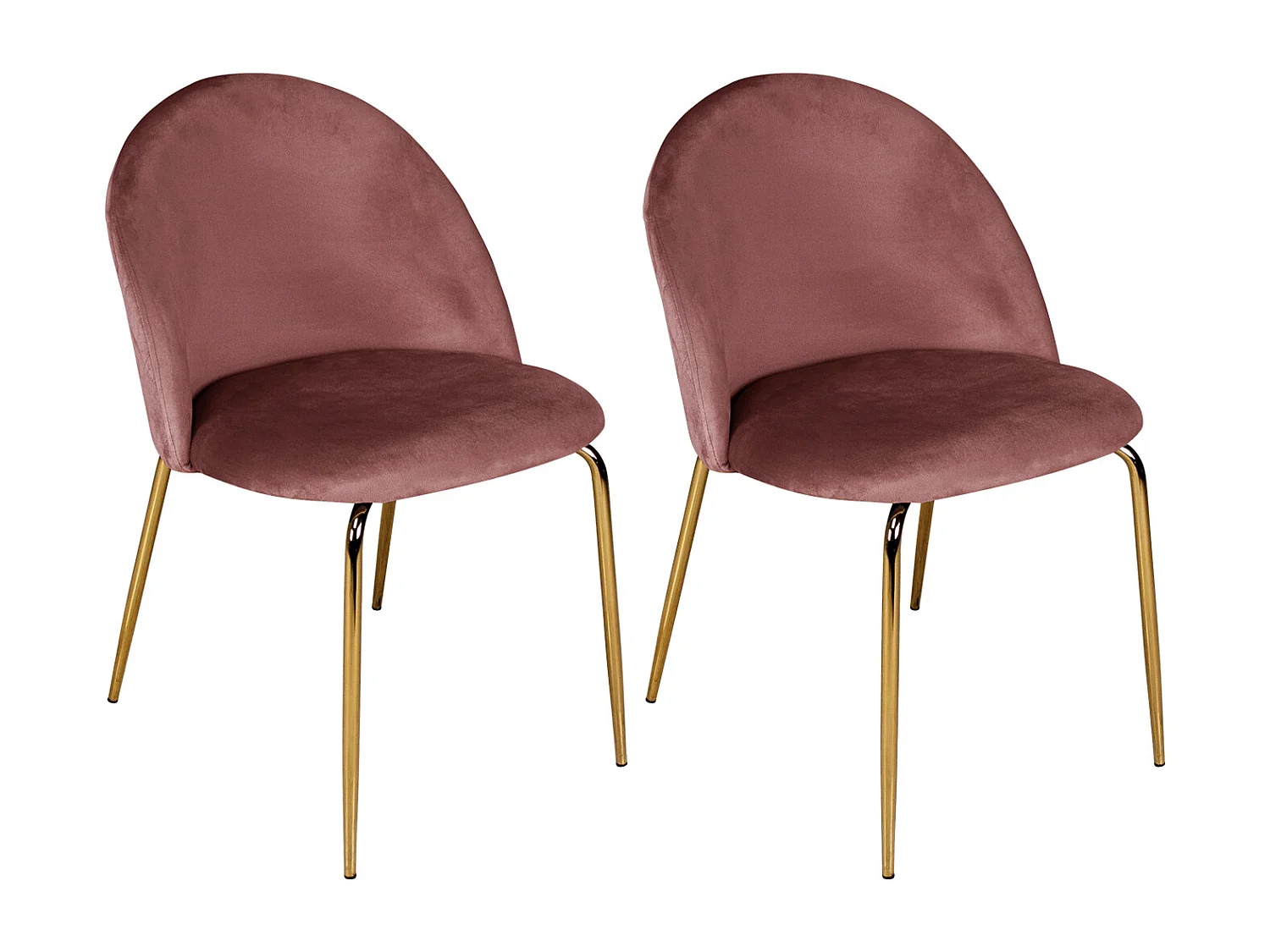 Sedia da pranzo imbottita in velluto rosso mattone mod. Nicole (2 Pz.)