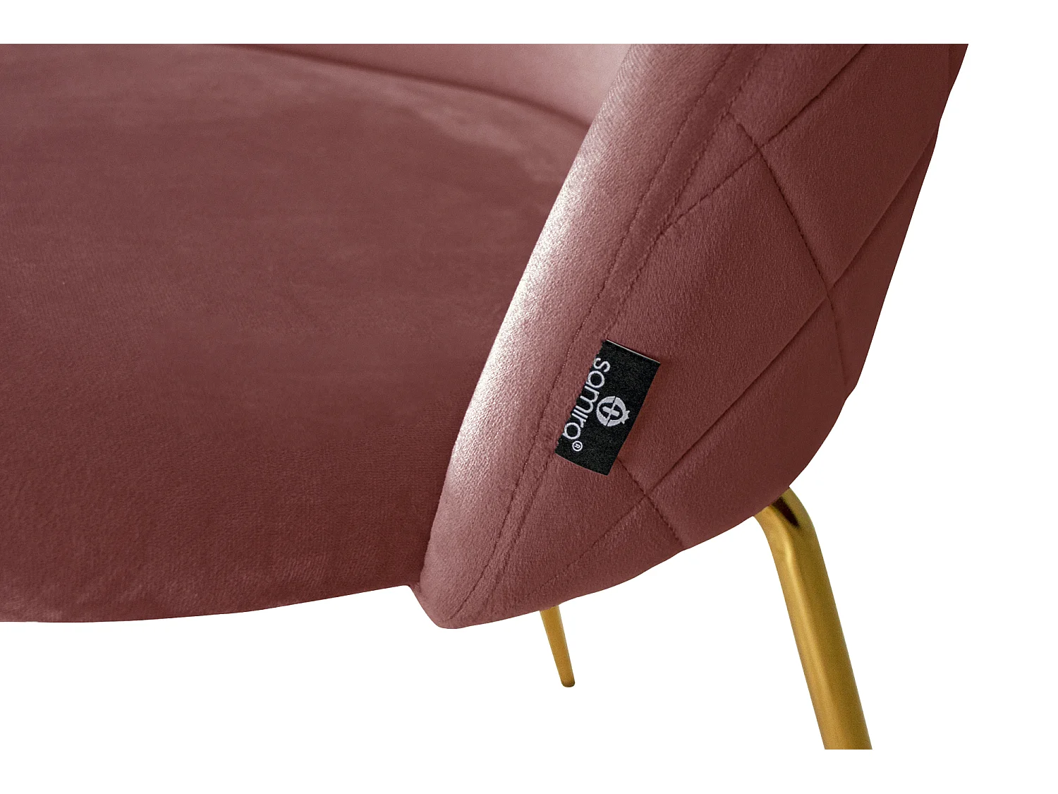 Sedia da pranzo imbottita in velluto rosso mattone mod. Nicole (2 Pz.)