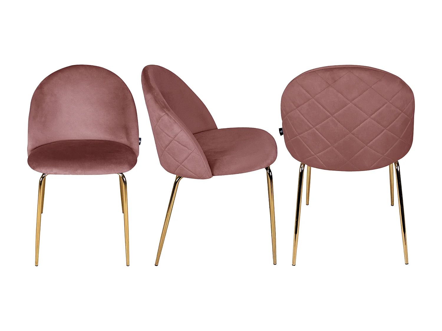 Sedia da pranzo imbottita in velluto rosso mattone mod. Nicole (2 Pz.)