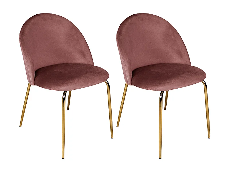Sedia da pranzo imbottita in velluto rosso mattone mod. Nicole (2 Pz.)
