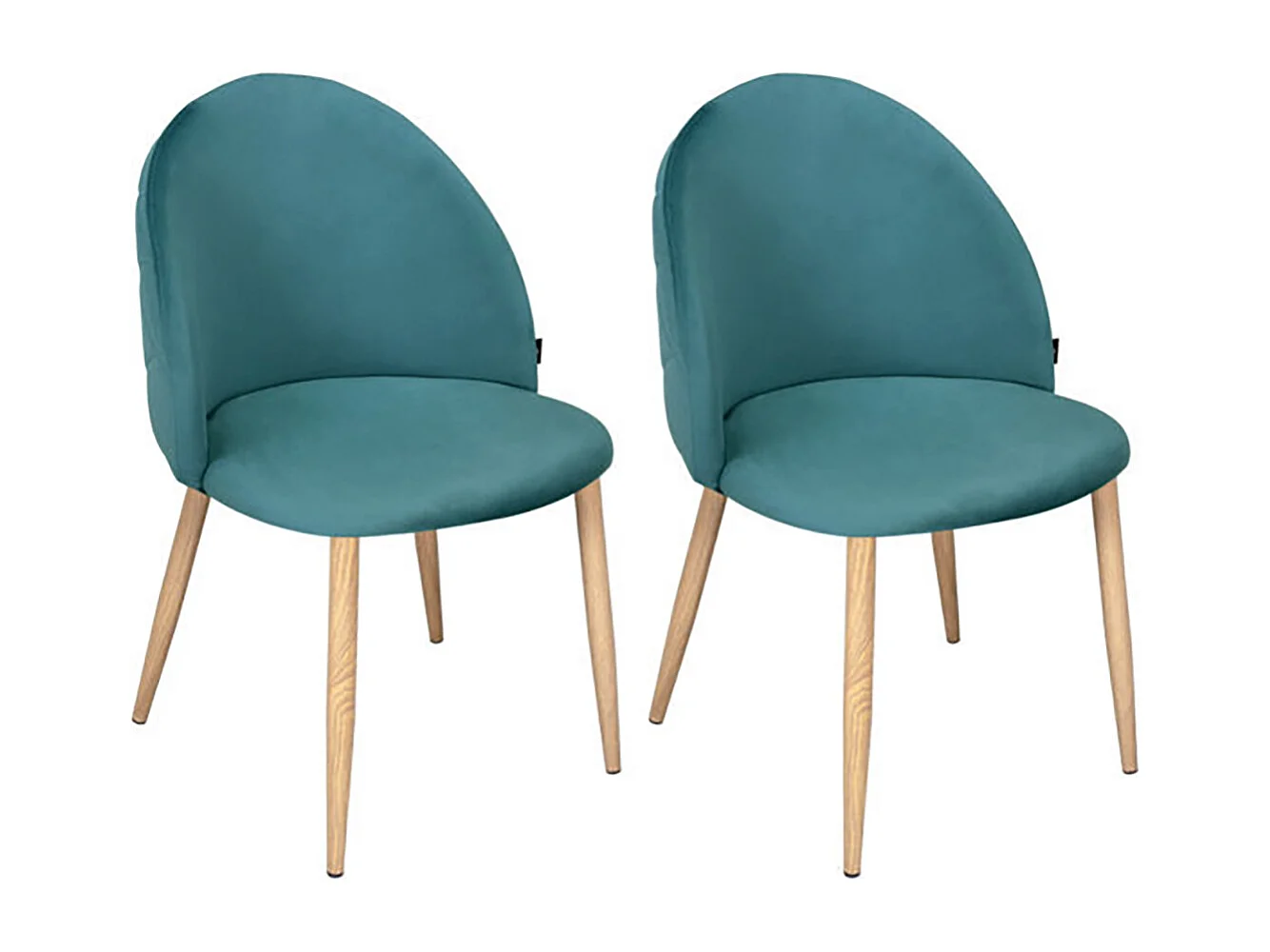 Sedia imbottita in velluto verde petrolio mod. Sophie (2 pz)