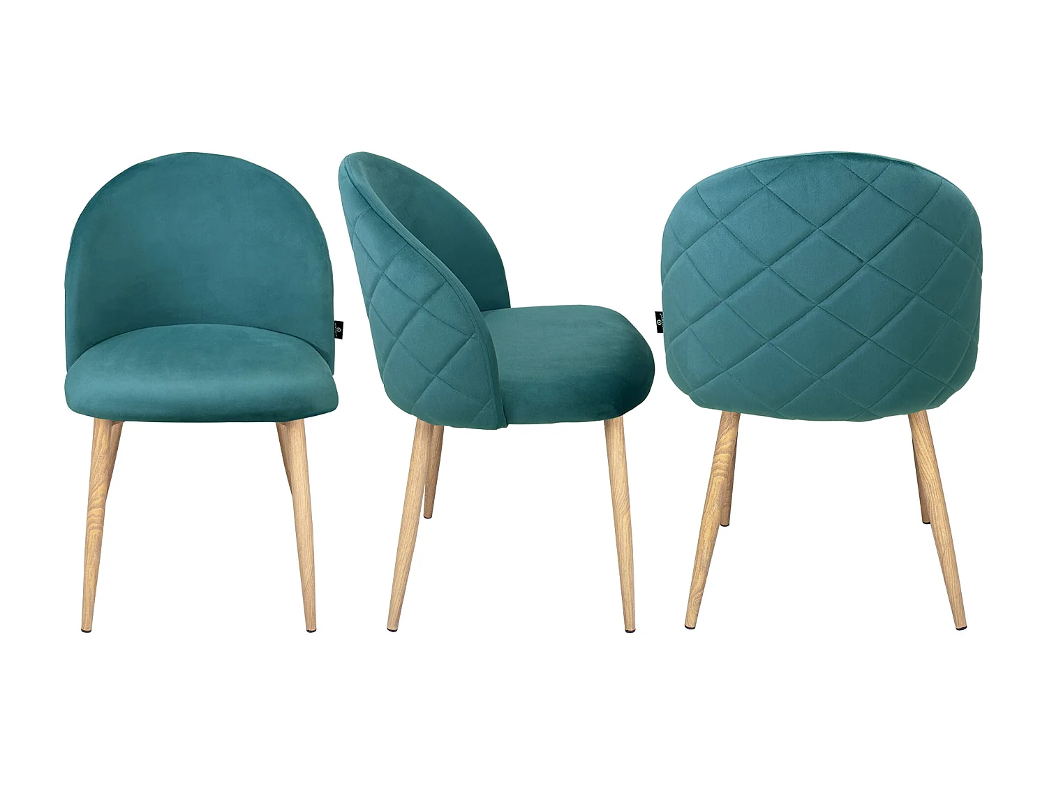 Sedia imbottita in velluto verde petrolio mod. Sophie (2 pz)