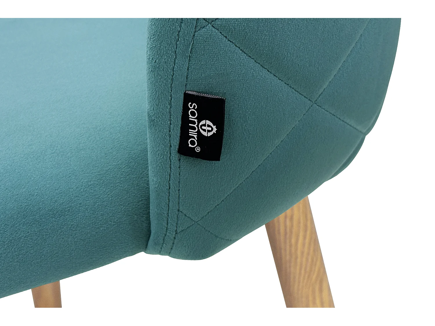 Sedia imbottita in velluto verde petrolio mod. Sophie (2 pz)