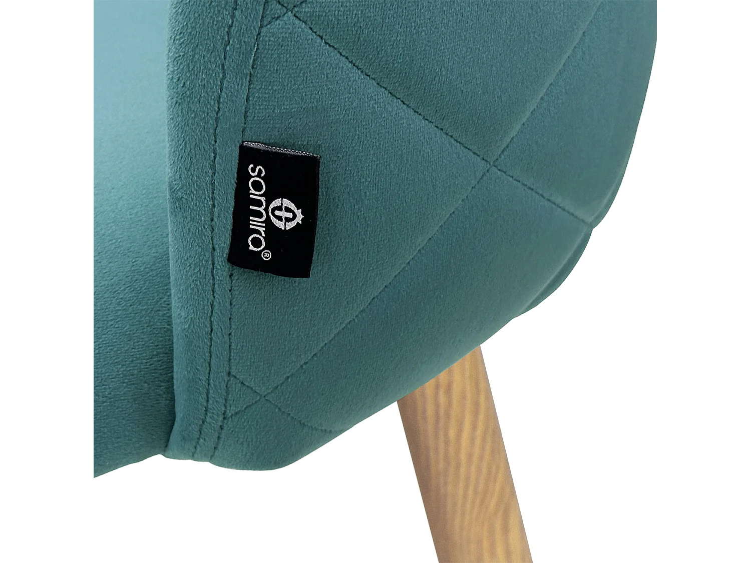 Sedia imbottita in velluto verde petrolio - Sophie (2 pz)
