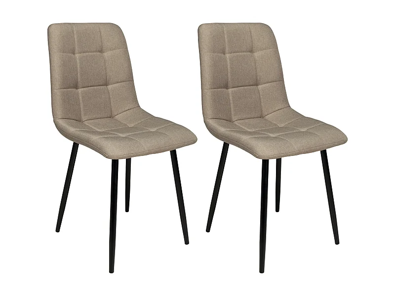 Sedia da pranzo imbottita in tessuto tortora mod. Karima (2pz.)
