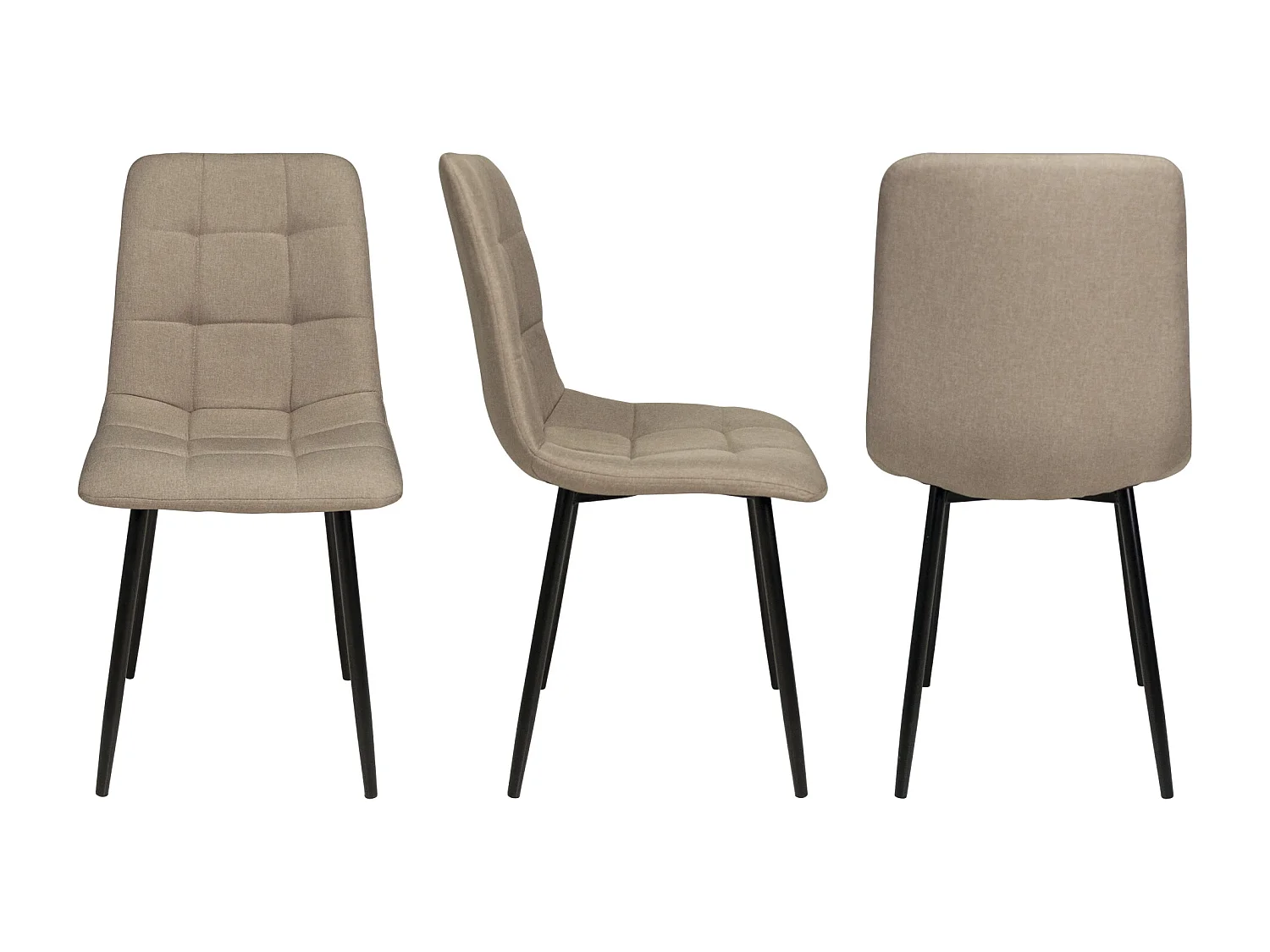 Sedia da pranzo imbottita in tessuto tortora mod. Karima (2pz.)