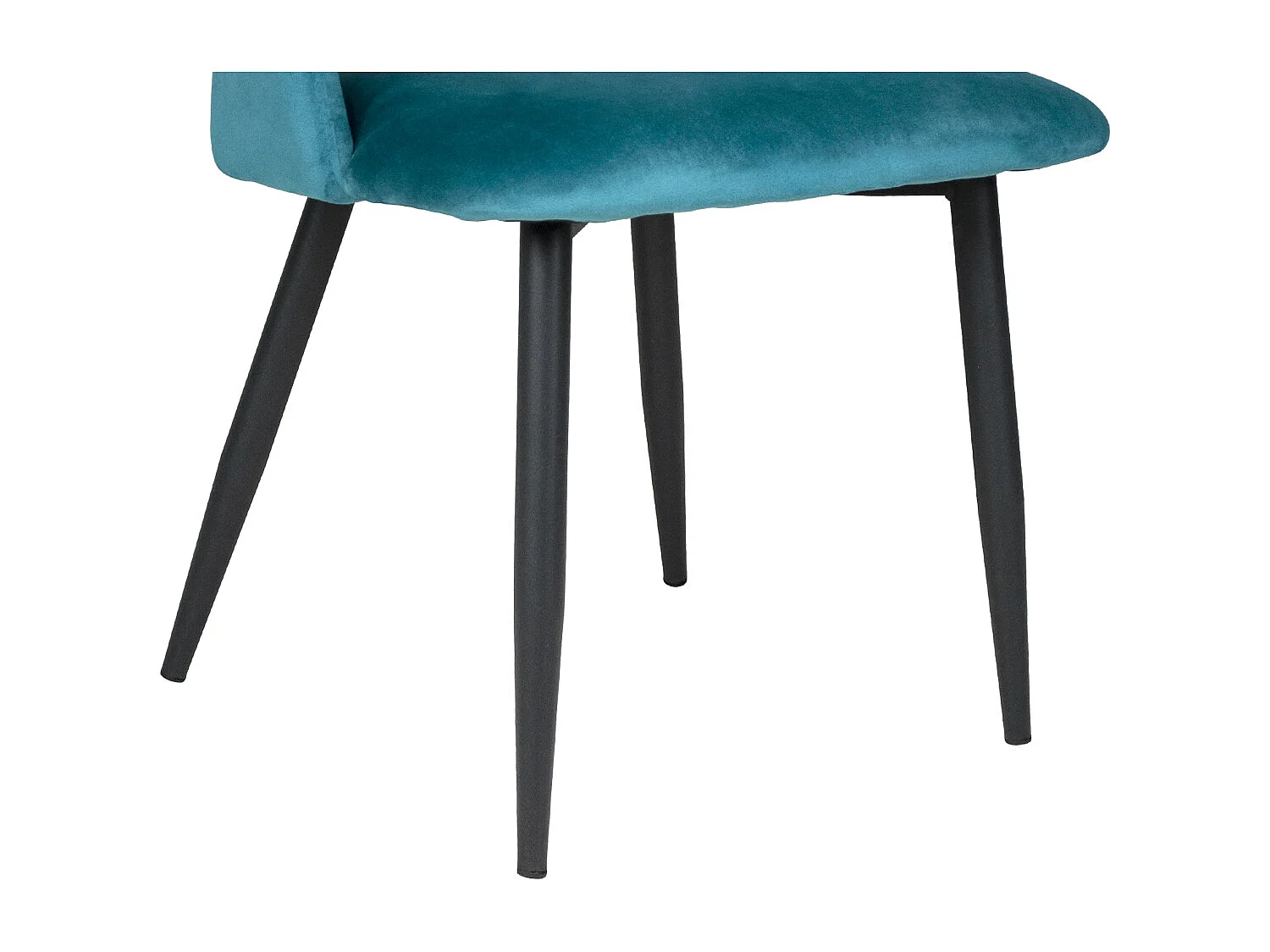 Sedia da pranzo imbottita in velluto blu petrolio scuro mod. Zoe (2pz.)