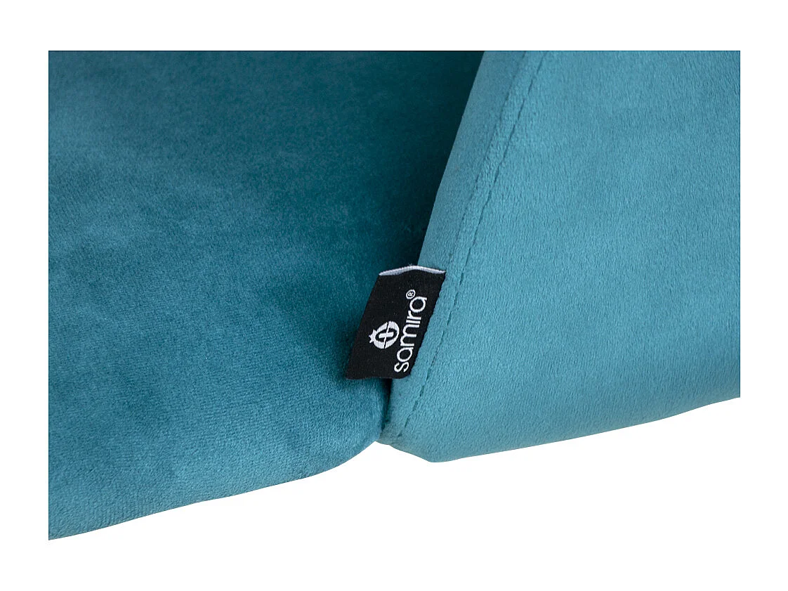 Sedia da pranzo imbottita in velluto blu petrolio scuro mod. Zoe (2pz.)