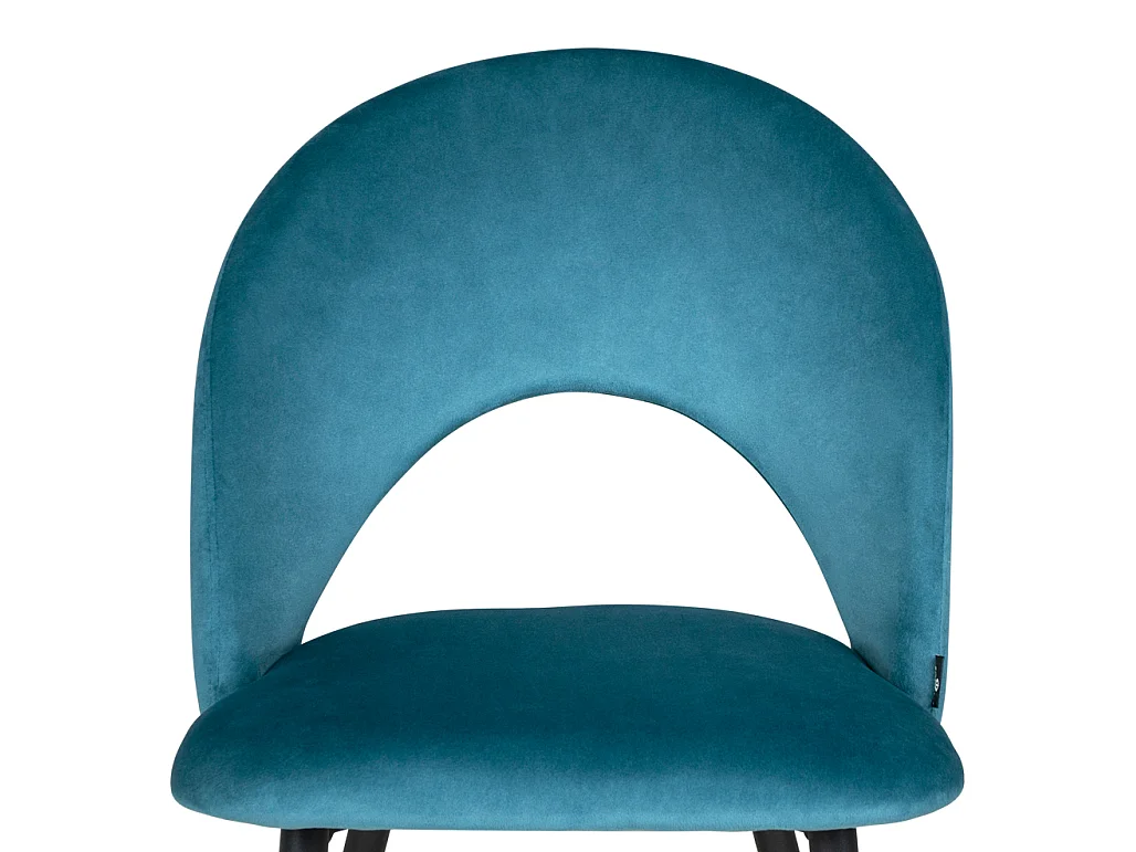 Sedia da pranzo imbottita in velluto blu petrolio scuro mod. Zoe (2pz.)