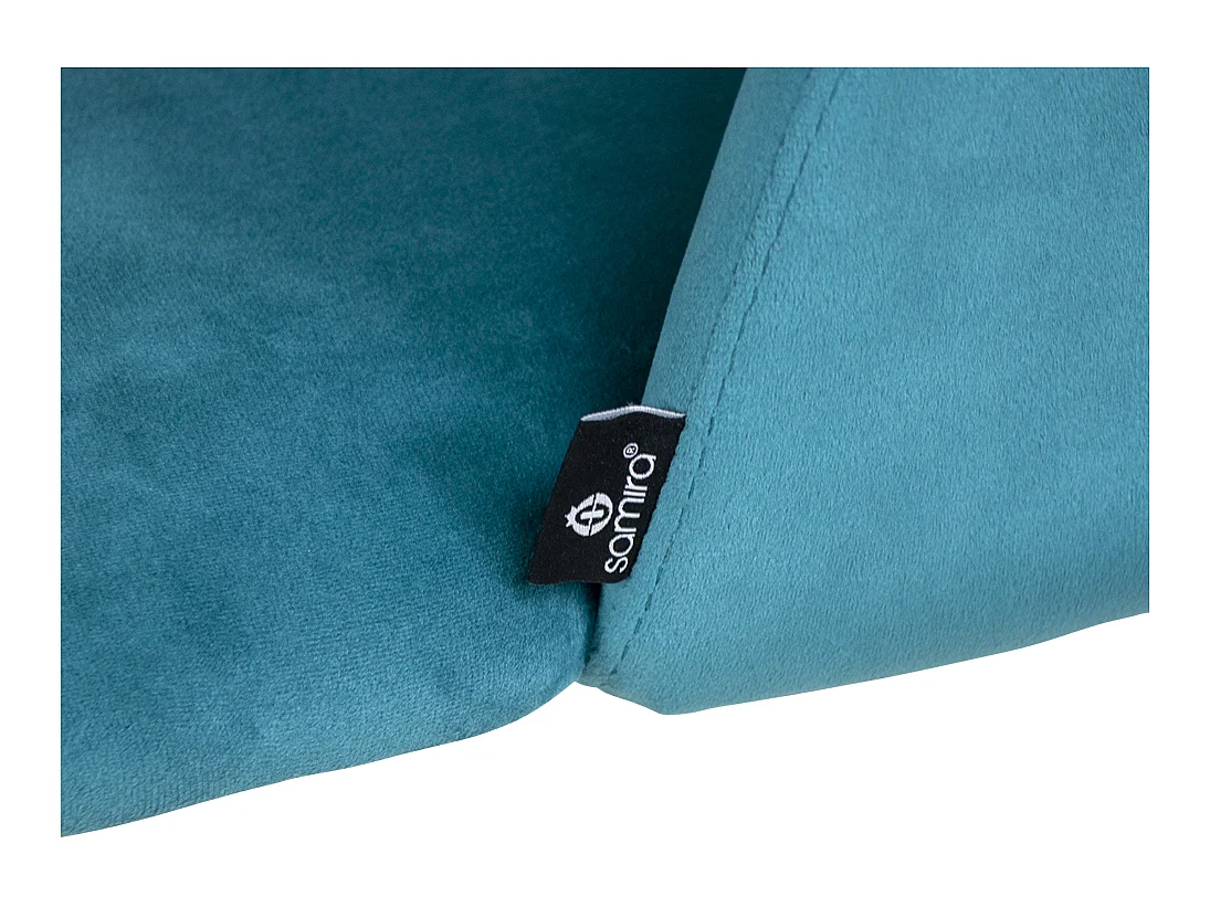 Sedia da pranzo imbottita in velluto blu petrolio scuro mod. Zoe (2pz.)