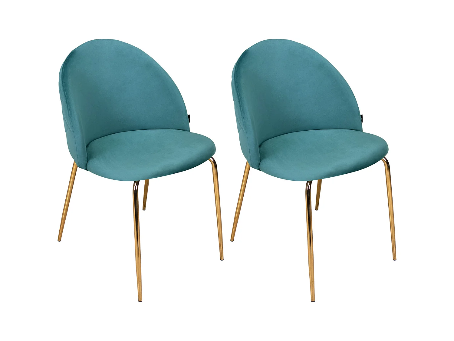 Sedia da pranzo imbottita in velluto verde petrolio mod. Nicole (2 Pz.)
