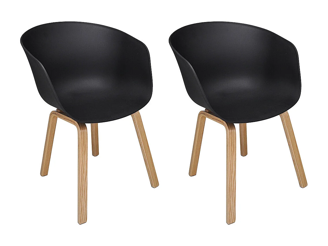 Sedia da pranzo nera, poltrona in stile scandinavo (2 Pz.)