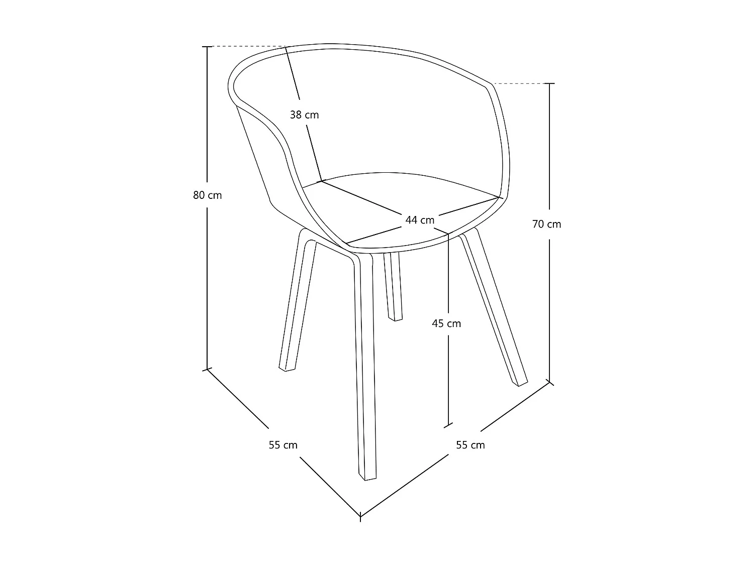 Sedia da pranzo nera, poltrona in stile scandinavo (2 Pz.)