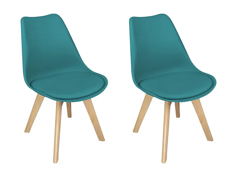 Sedia In Plastica Con Piede In Legno Mod. Mia (2 Pz.)