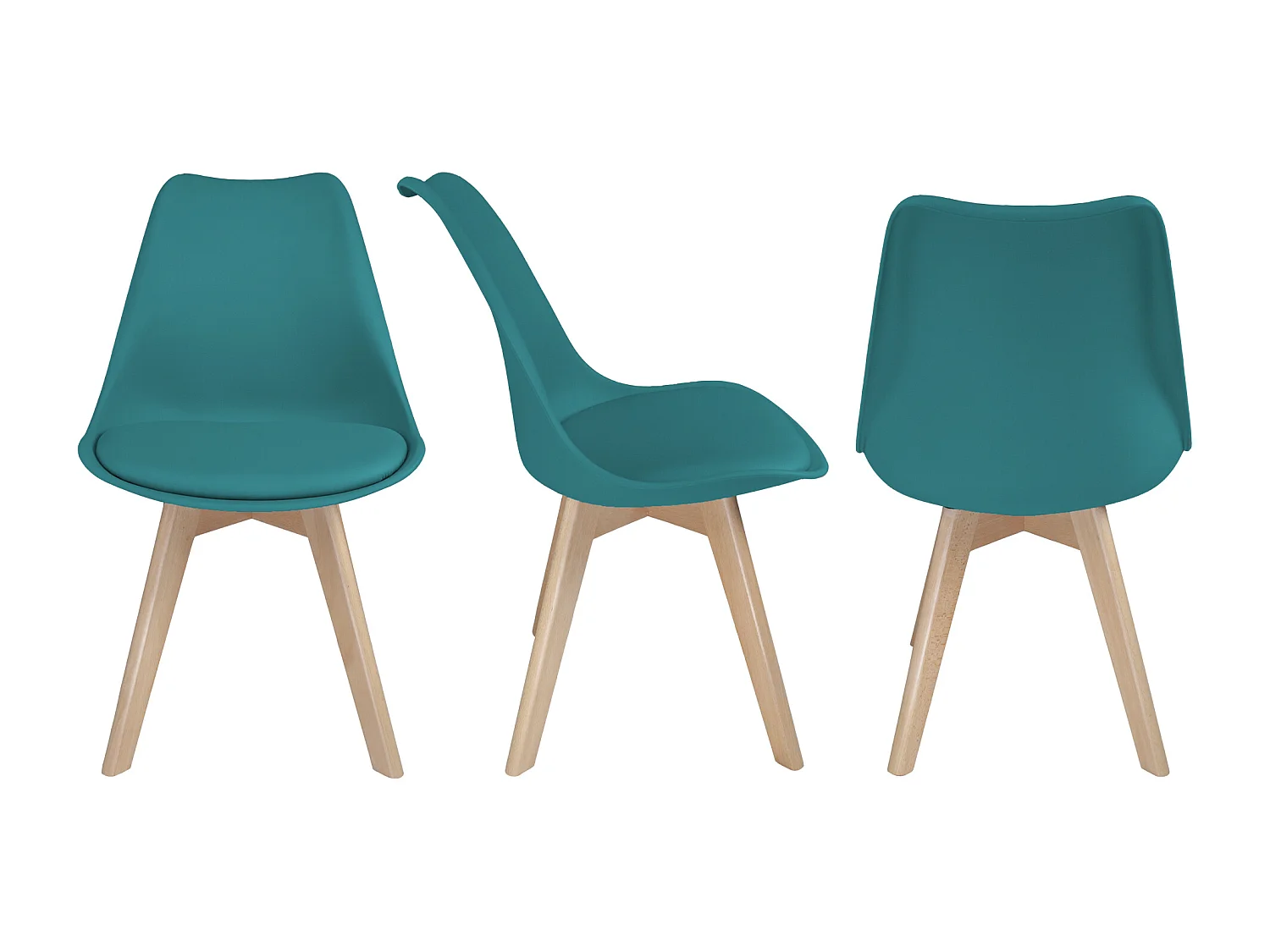 Sedia In Plastica Con Piede In Legno Mod. Mia (2 Pz.)