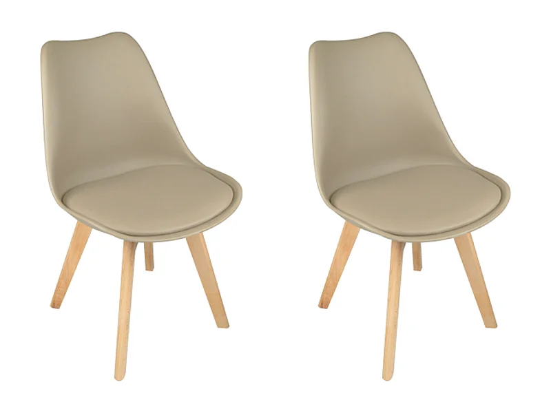 Sedia In Plastica Con Piede In Legno Mod. Mia (2 Pz.)