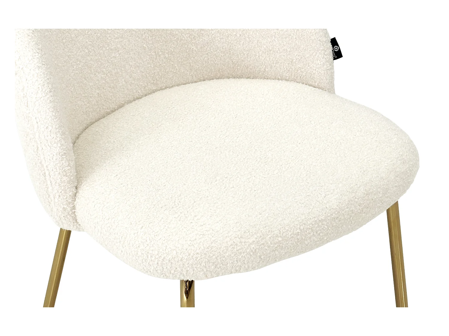 Sedia da pranzo imbottita in tessuto bouclé avorio mod. Nicole (2 Pz.)