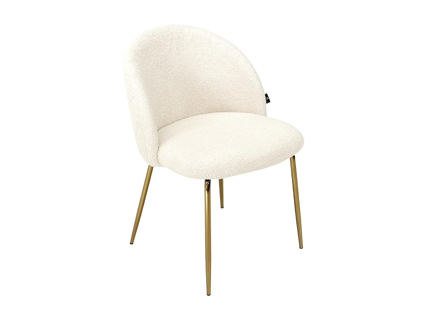 Sedia da pranzo imbottita in tessuto bouclé avorio mod. Nicole (2 Pz.)