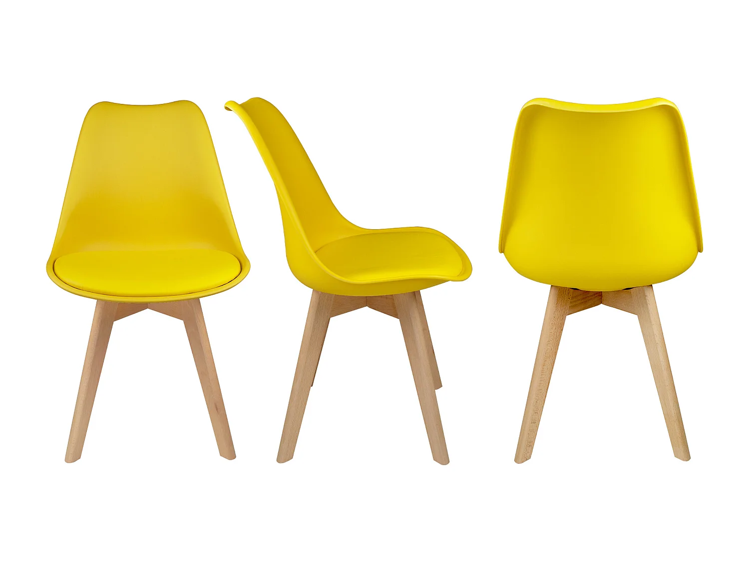 Sedia In Plastica Con Piede In Legno Mod. Mia (2 Pz.)