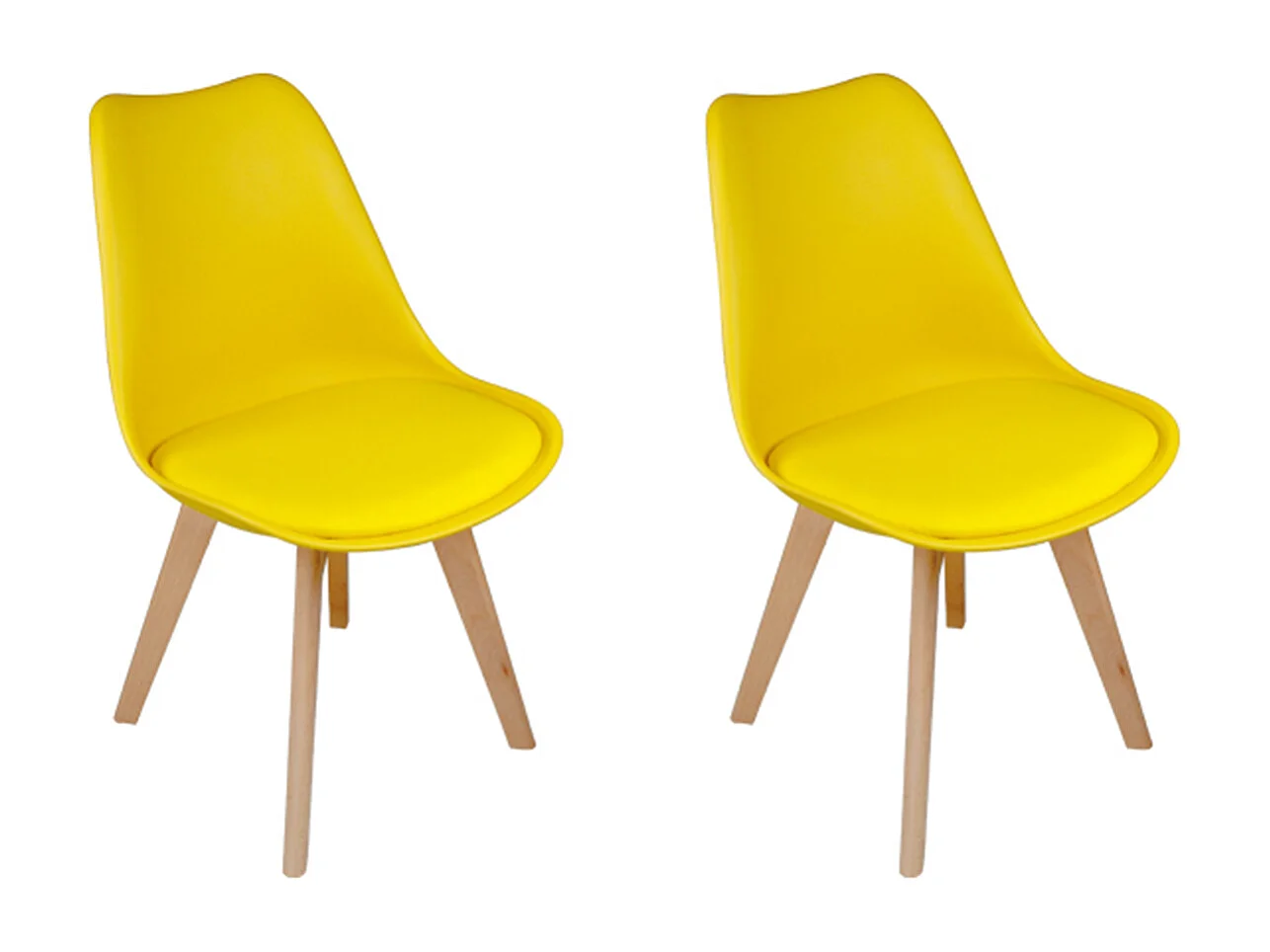 Sedia In Plastica Con Piede In Legno Mod. Mia (2 Pz.)