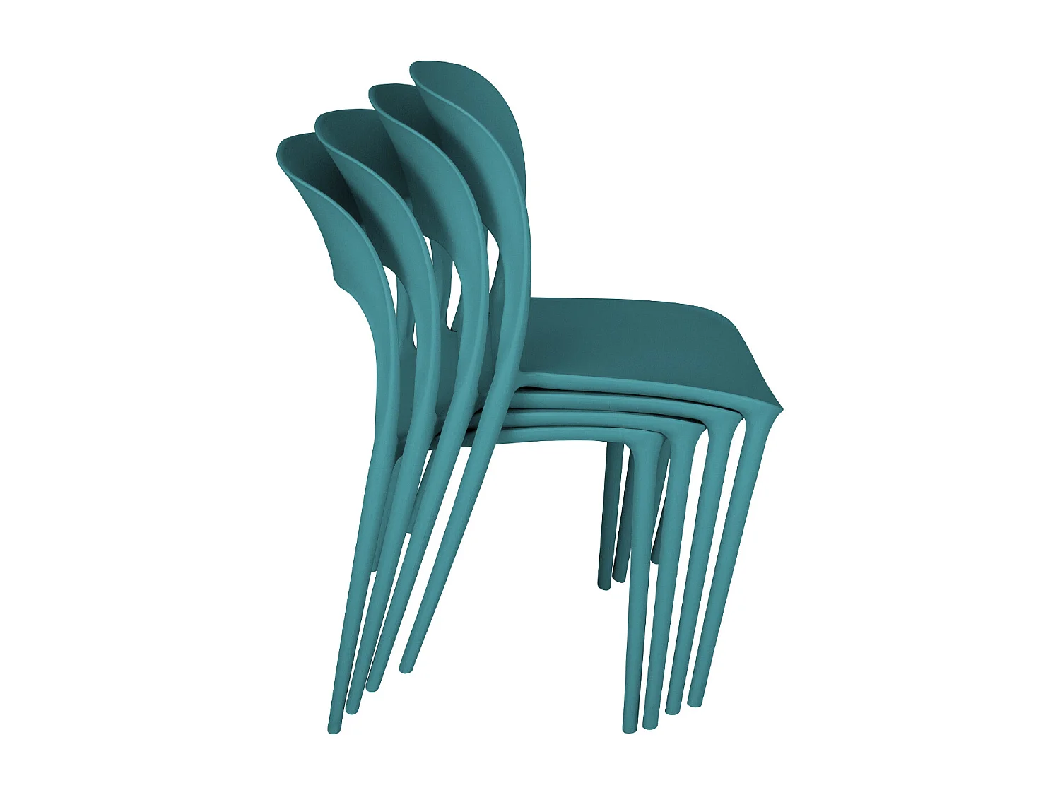 Sedia impilabile in polipropilene verde petrolio mod. Maya  (2 Pz.)