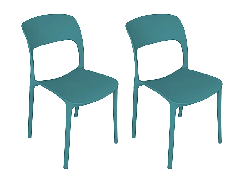 Sedia impilabile in polipropilene verde petrolio mod. Maya  (2 Pz.)