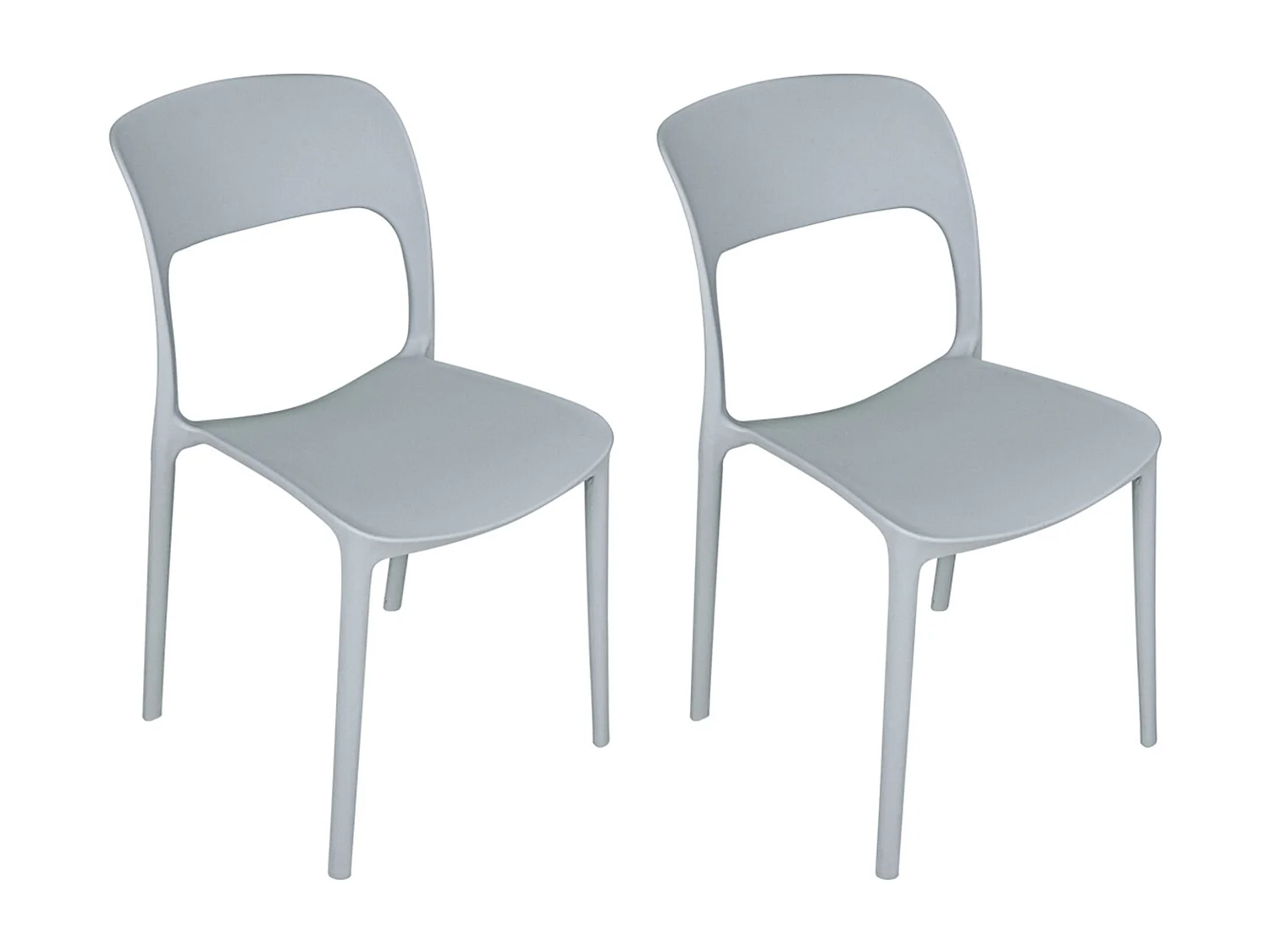 Sedia impilabile in polipropilene grigia mod. Maya  (2 Pz.)
