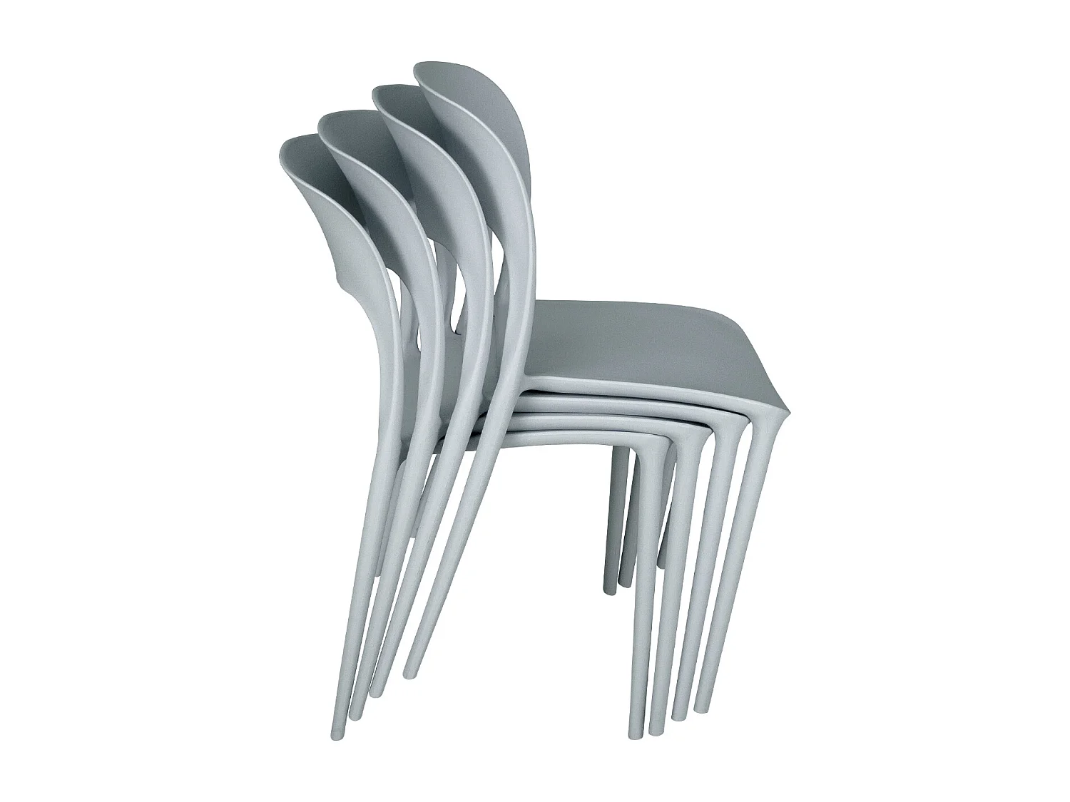 Sedia impilabile in polipropilene grigia mod. Maya  (2 Pz.)