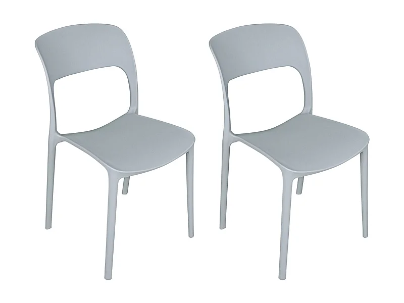 Sedia impilabile in polipropilene grigia mod. Maya  (2 Pz.)