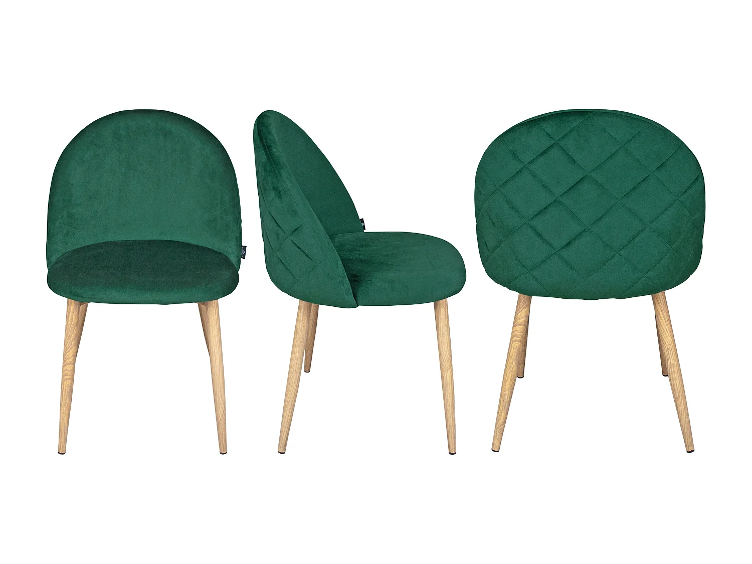 Sedia imbottita in velluto verde scuro mod. Sophie (2 pz)