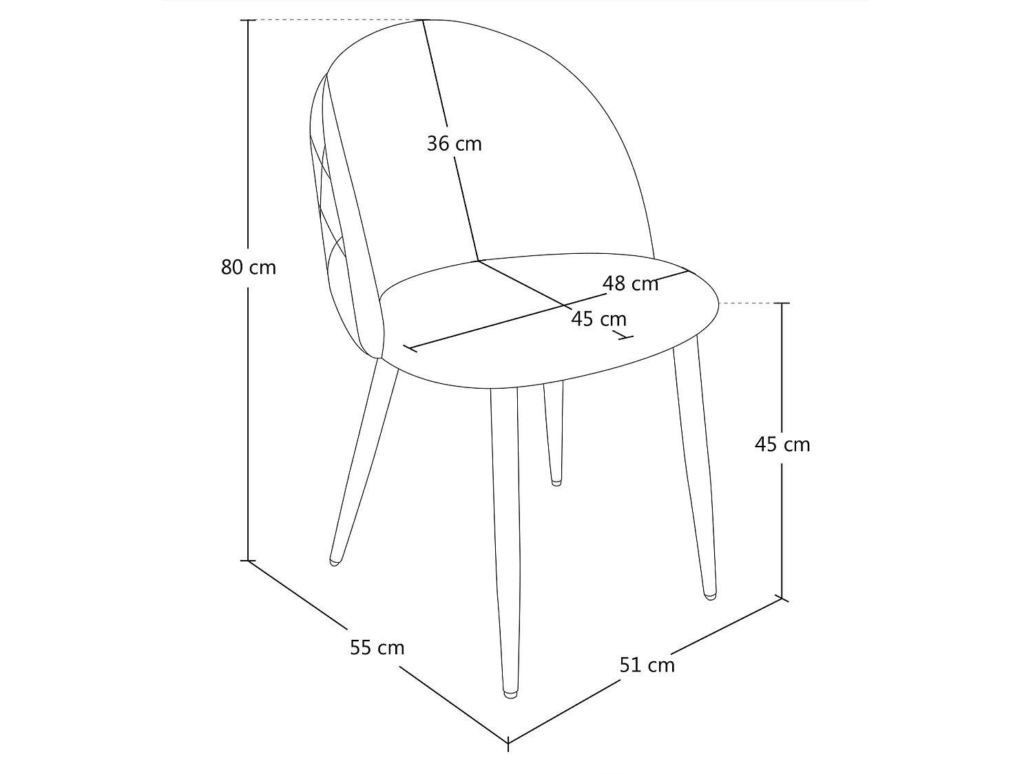 Sedia imbottita in velluto verde scuro - Sophie (2 pz)