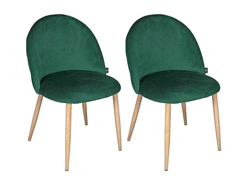 Sedia imbottita in velluto verde scuro mod. Sophie (2 pz)