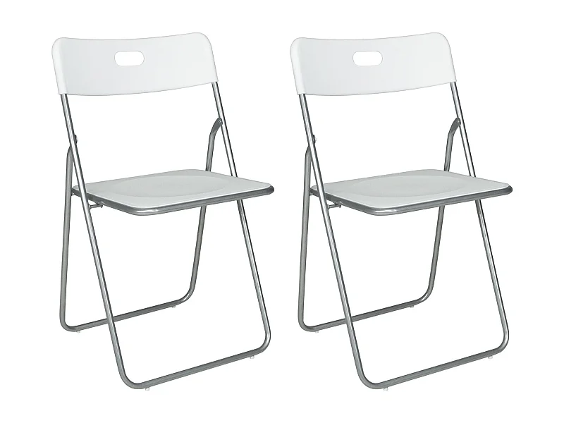 Sedia pieghevole bianca, sedia richiudibile mod. Easy (2pz.)