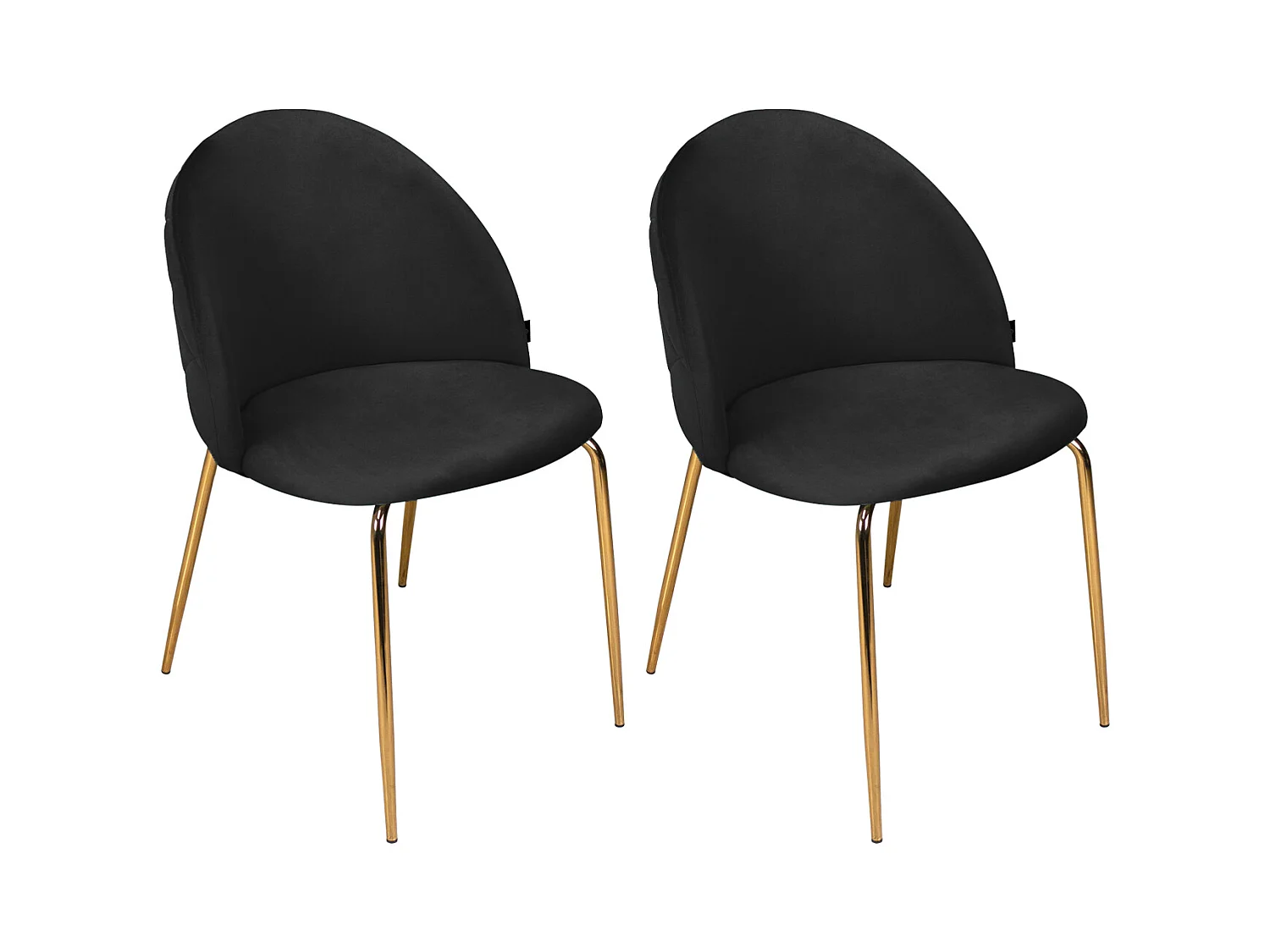 Sedia da pranzo imbottita in velluto nero mod. Nicole (2 Pz.)