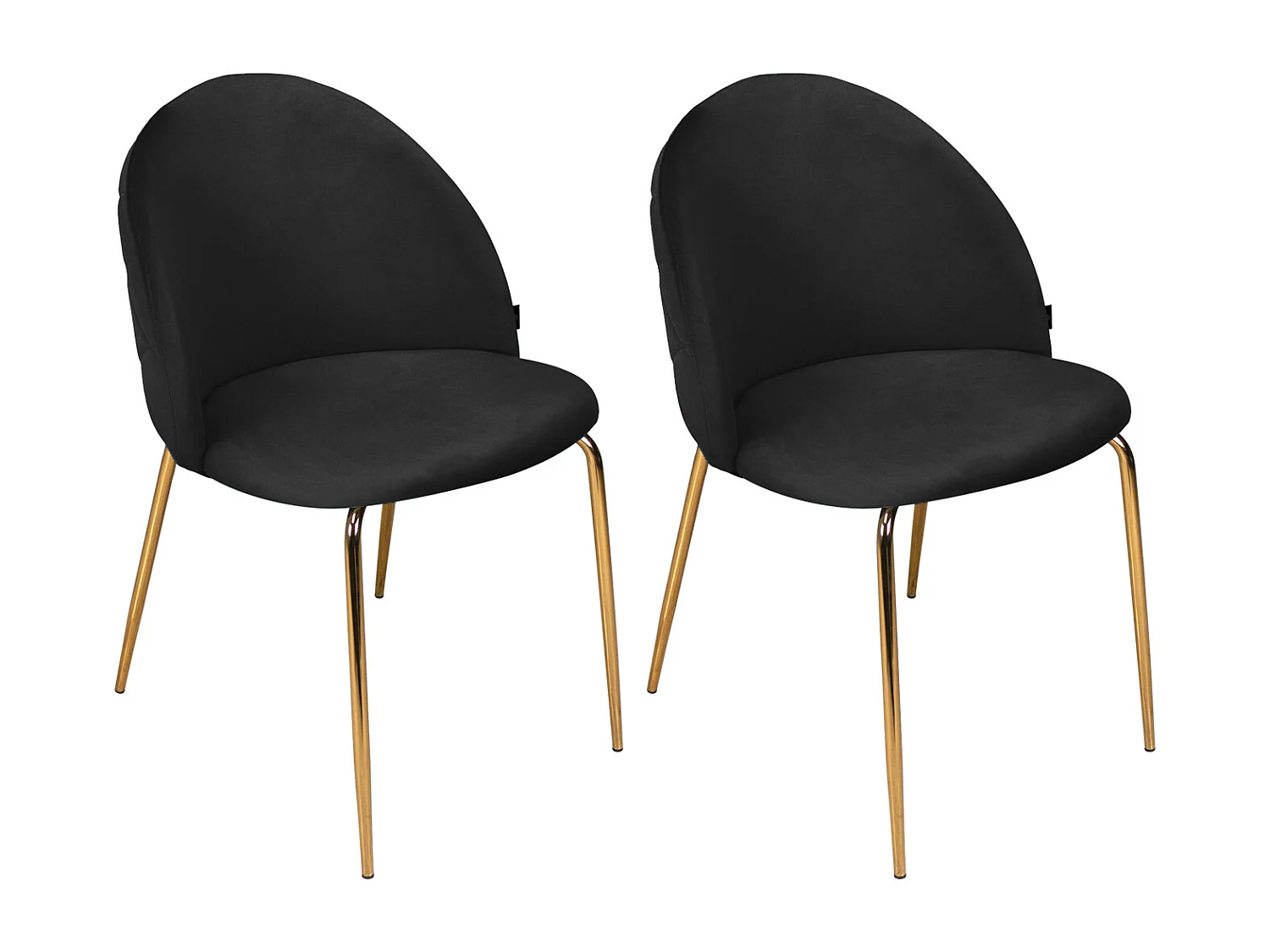 Sedia da pranzo imbottita in velluto nero mod. Nicole (2 Pz.)