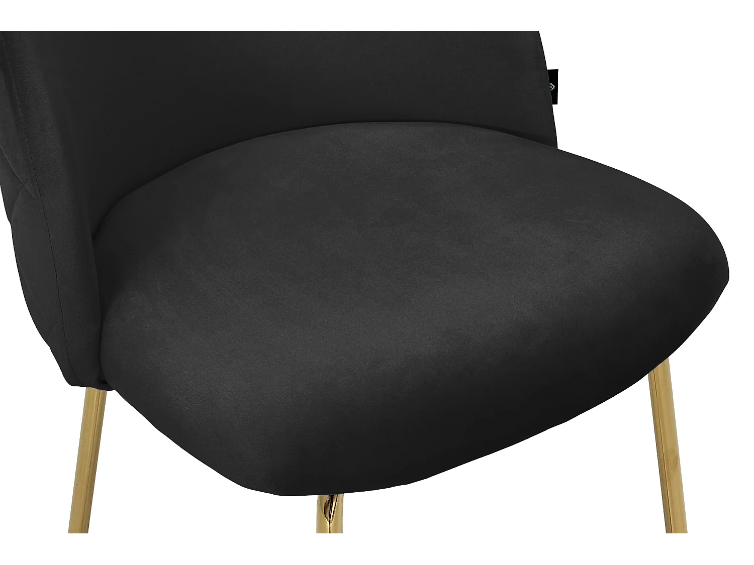 Sedia da pranzo imbottita in velluto nero mod. Nicole (2 Pz.)