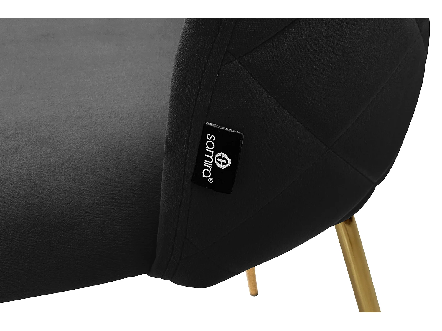 Sedia da pranzo imbottita in velluto nero mod. Nicole (2 Pz.)