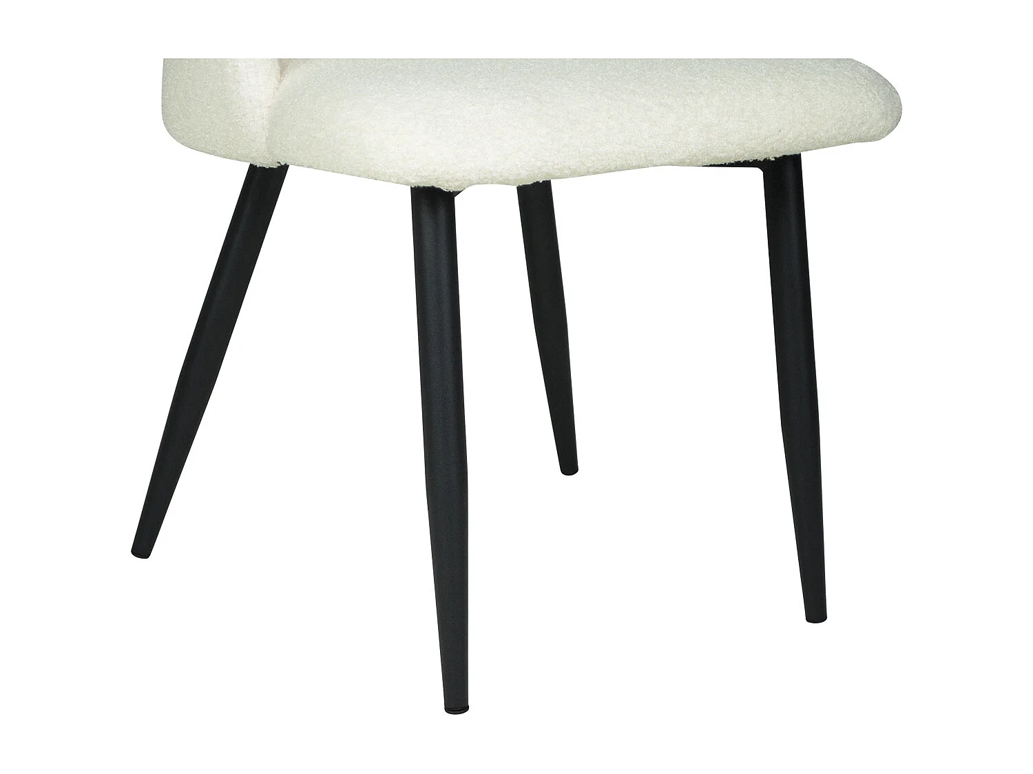 Sedia da pranzo imbottita in tessuto bianco bouclè scuro mod. Zoe (2pz.)