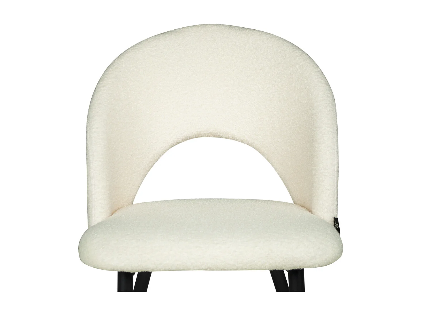 Sedia da pranzo imbottita in tessuto bianco bouclè scuro mod. Zoe (2pz.)