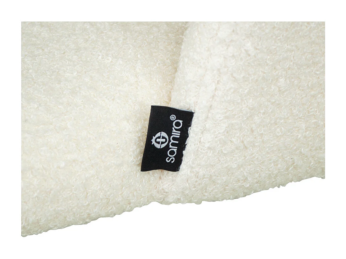 Sedia da pranzo imbottita in tessuto bianco bouclè scuro mod. Zoe (2pz.)