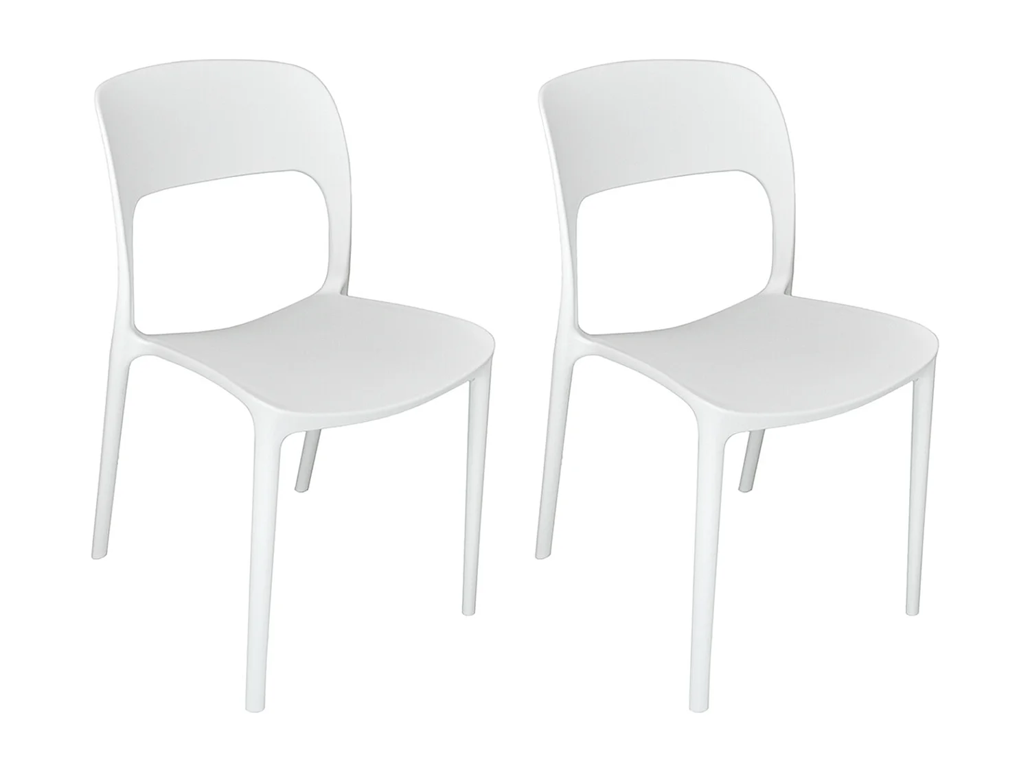Sedia impilabile in polipropilene bianca mod. Maya  (2 Pz.)