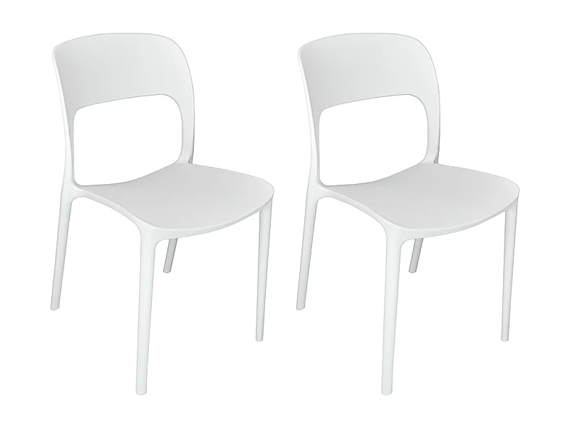 Sedia impilabile in polipropilene bianca mod. Maya  (2 Pz.)